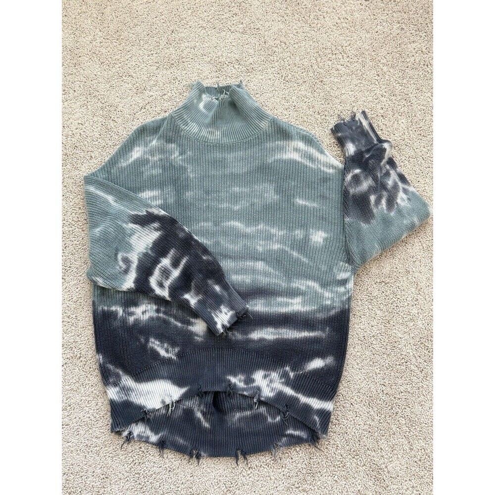 Young Fabulous & Broke Cameron Raw Distress Oversized Turtleneck Sweater S/M - Picture 4 of 9